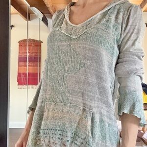 Free People Blue Tunic Sweater Hoodie